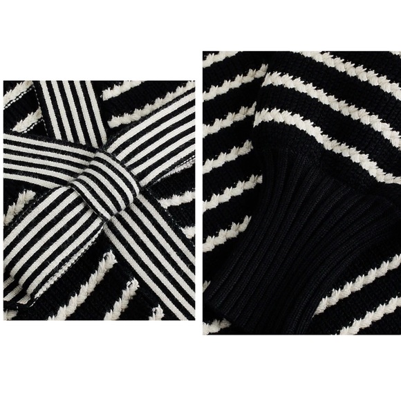 Express Striped Bow cardigan in black/white. Sold out online! - Picture 3 of 6